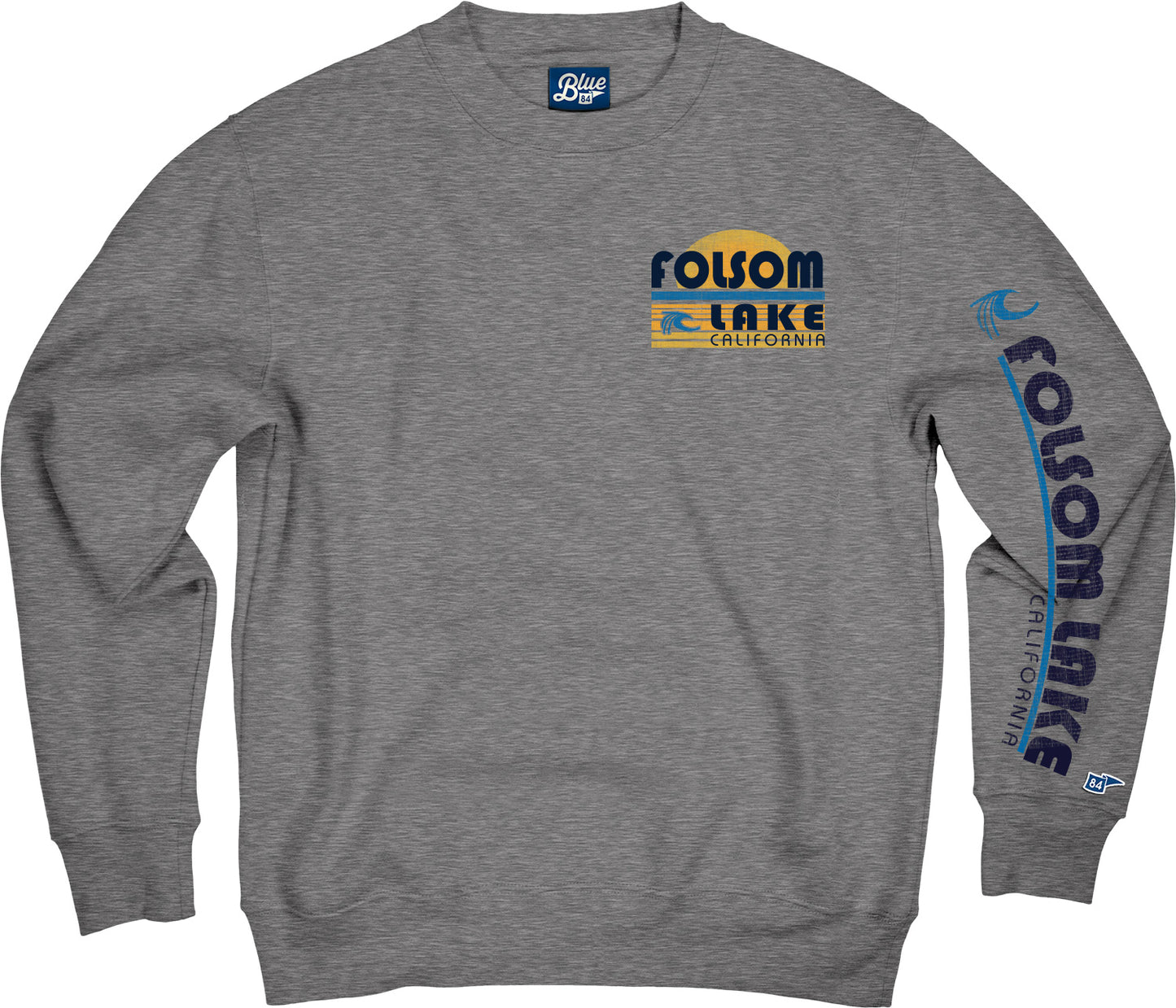 Retro Lake Wave Crew Neck Sweatshirt - Graphite